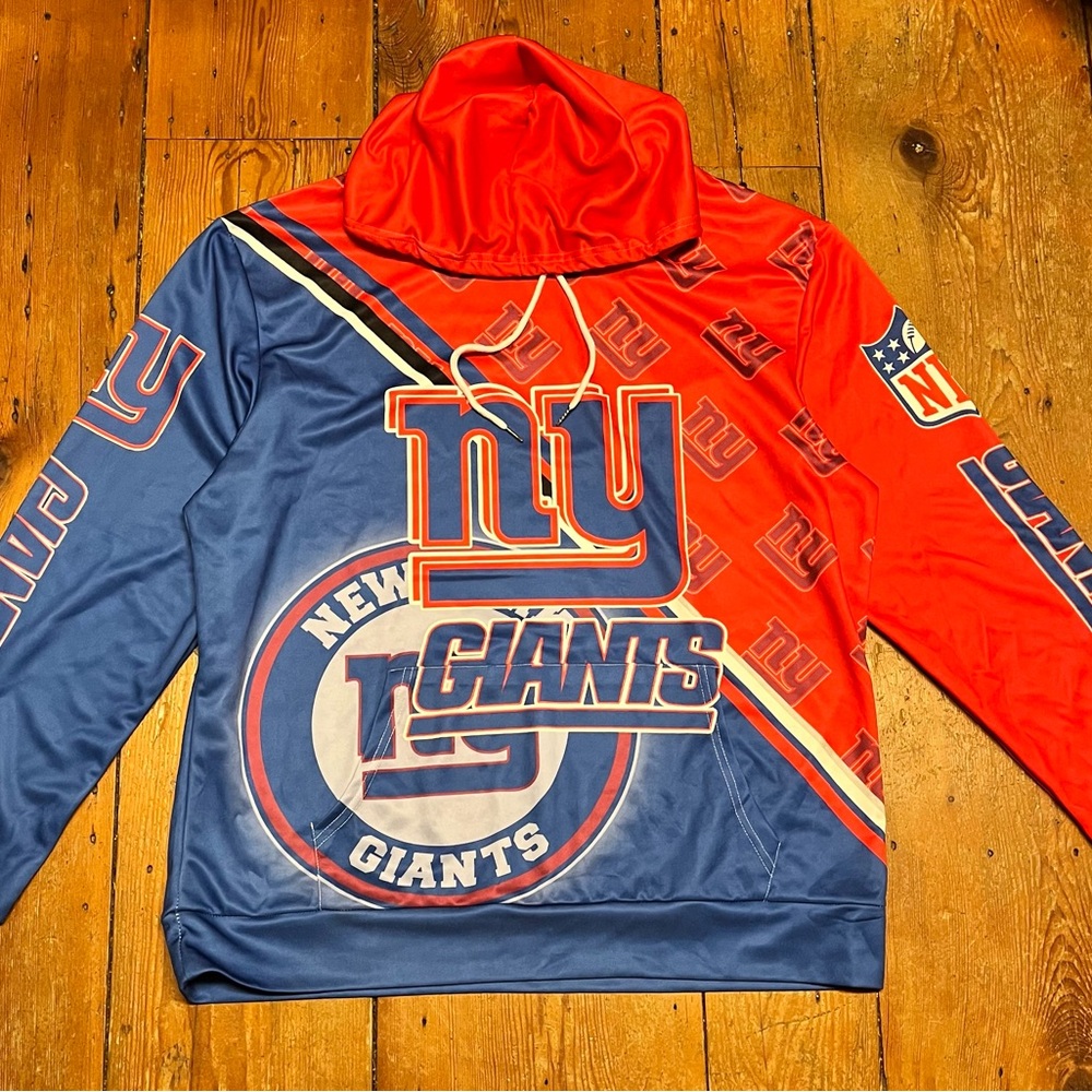 New York Giants Red and Blue Size 3XL Hoodie